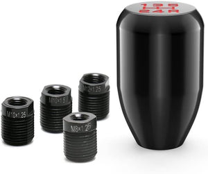 (Black) 5 Speed Manual Weighted Shifter Knob Gear Shift Knobs for Mazda Miata Nissan 350z Subaru Sti with Metal Adapters M8x1.25,M10x1.25, M10x1.5, M12x1.25