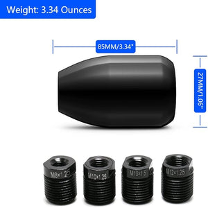 (Black) 5 Speed Manual Weighted Shifter Knob Gear Shift Knobs for Mazda Miata Nissan 350z Subaru Sti with Metal Adapters M8x1.25,M10x1.25, M10x1.5, M12x1.25