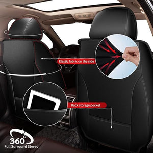 TTX LIGHTING Car Seat Covers Fit for Ford Mustang 2007-2022 - Breathable Leather Waterproof 2 Front Seat Protector (Black&amp;Light Gray)