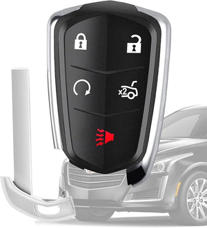 (FCC ID: HYQ2AB 5 Buttons) 315MHZ Car Keyless Entry Remote Fob Fits for Cadillac XTS/Escalade 2015-2017/Cadillac ATS/CTS 2014-2019 (Pack of 1)