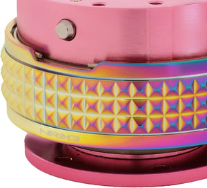 NRG Innovations SRK-210PK/MC Quick Release Kit (Pink Body / Neochrome Pyramid Ring)