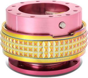 NRG Innovations SRK-210PK/MC Quick Release Kit (Pink Body / Neochrome Pyramid Ring)
