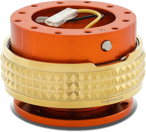 NRG Innovations SRK-210OR/CG Quick Release Kit (Orange Body / Chrome Gold Pyramid Ring)