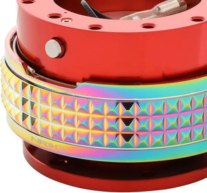 NRG Innovations SRK-210RD/MC Quick Release Kit (Red Body / Neochrome Pyramid Ring)