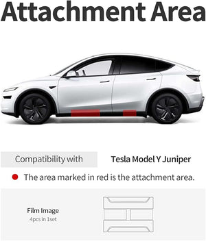 (4pcs in 1Set) Tesla Model Y Juniper Door Sill &amp; Door Steps Edge Guard PPF Film, Wrap, Scratches, Paint Prototection Film