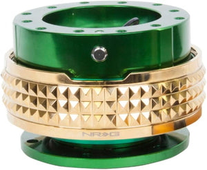 NRG Innovations SRK-210GN/CG Quick Release Kit (Green Body/Chrome Gold Pyramid Ring)