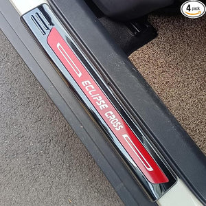 Stainless Door Sill Protector Kick Plate Entry Guard Kit for Mitsubishi Eclipse Cross 2026 Accessory (Black Eclipse Cross)