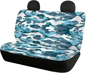 Howilath Art Blue Camo Car Seat Covers 4-Piece Set Universal Fit for Front &amp; Rear Split Seats in SUVs, Trucks, and Sedans