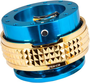 NRG Innovations SRK-210BL/CG Quick Release Kit (Blue Body / Chrome Gold Pyramid Ring)