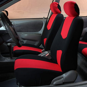 FH Group Flat Cloth Full Set Car Seat Covers Three Row 7 Seater - Universal Fit for Cars, Trucks &amp; SUVs Red