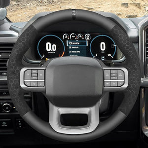 MEWANT Hand Stitch Steering Wheel Cover for Ford F150 Lightning F350 F450 Expedition 2022-2024 Ford F150 Truck Accessory