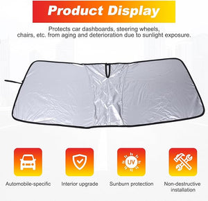 Windshield Sunshade for Lexus GX550 2024-2025 Accessories Front Window Sun Shade Foldable Reflective Sun Visor Custom Sunscreen UV Blocker Privacy Protector HeatShield Keep Your Car Cooler (White1)