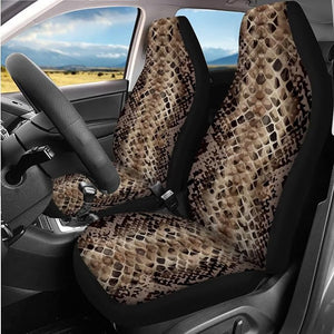 Car Seat Covers Snake Skin Full Set Car Interior Accessories with Steering Wheel Cover Python Print Seatbelt Cover Pad Center Console Cushion Pads Cup Coasters Fit Truck SUV 14 Pcs
