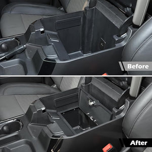 RT-TCZ for Silverado Center Console Organizer Gun Safe Box with Lock for Chevy Silverado GMC Sierra 2022 2023 2024 2025-Present Black Interior Storage Accessories