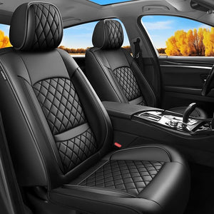 Fit for Titan Car Seat Covers Compatible with Nissan Titan 2009-2025 2026- Waterproof Breathable Leather Automotive Seat Cushions Protector, Airbag Compatible, Full Set 5 Seats (Black)