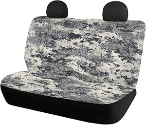 Howilath Car Seat Covers Set Universal Fit Front &amp; Rear Seat Protectors with Grey Camouflage Pattern 4-Piece Interior Accessories for All Seasons Use