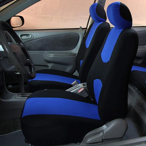 FH Group Flat Cloth Full Set Car Seat Covers Three Row 7 Seater - Universal Fit for Cars, Trucks &amp; SUVs Blue