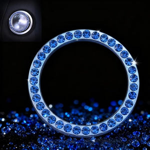 11 pcs Bling Car Accessories Set for Women,Steering Wheel Cover,Sparkly Seat Belt Covers,Daisy Vent Clips,Bling Shift Cover,Car Cup Holder Coaster,Universal Fit Most Cars (Blue Diamond)