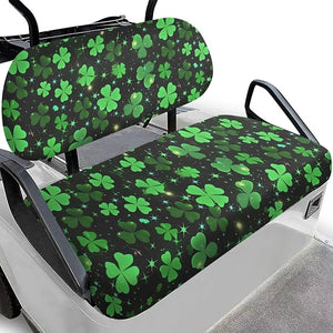 Yewatlles Brighting Green Leaf Golf Cart Seat Blanket Cover Universal Cushion Cover for Club Car Summer Anti-Hot Golf Cart Seat Towel Protector 2-Person