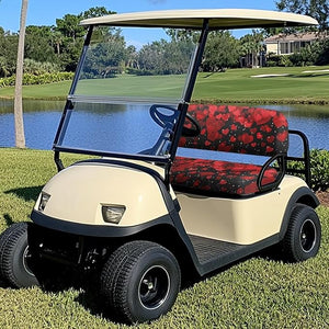 Yewatlles Retro Red Heart Glacier Cart Seat Covers for Club Car,Golf Carts Ordinary Front Seats,Breathable Washable Polyester Cloth Renew Your Golf Cart