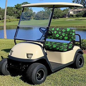 Yewatlles Brighting Green Leaf Golf Cart Seat Blanket Cover Universal Cushion Cover for Club Car Summer Anti-Hot Golf Cart Seat Towel Protector 2-Person
