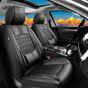 Fit Camry Car Seat Covers for Toyota Camry 2012-2024 2025 - Upgraded Premium Waterproof &amp; Breathable Leather, Airbag Compatible, All-Weather Seat Cushion Protector (Full Set, Black)
