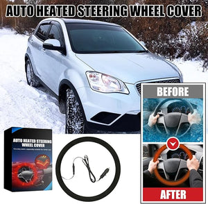 Heated Steering Wheel Cover, Car Steering Wheel Heater, Winter, OD 14.5-15 Inch, Suitable for Standard Size Cars, Trucks, Vans, SUVs